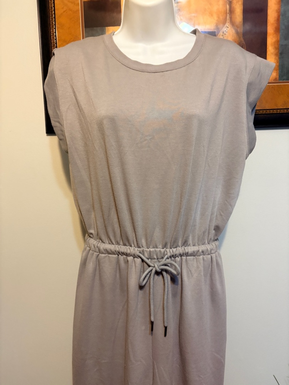 Women's Gray Drawstring Jumpsuit - Picture 2 of 5